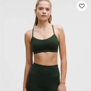 Lululemon flow Y nulu bra rainforest green size 10